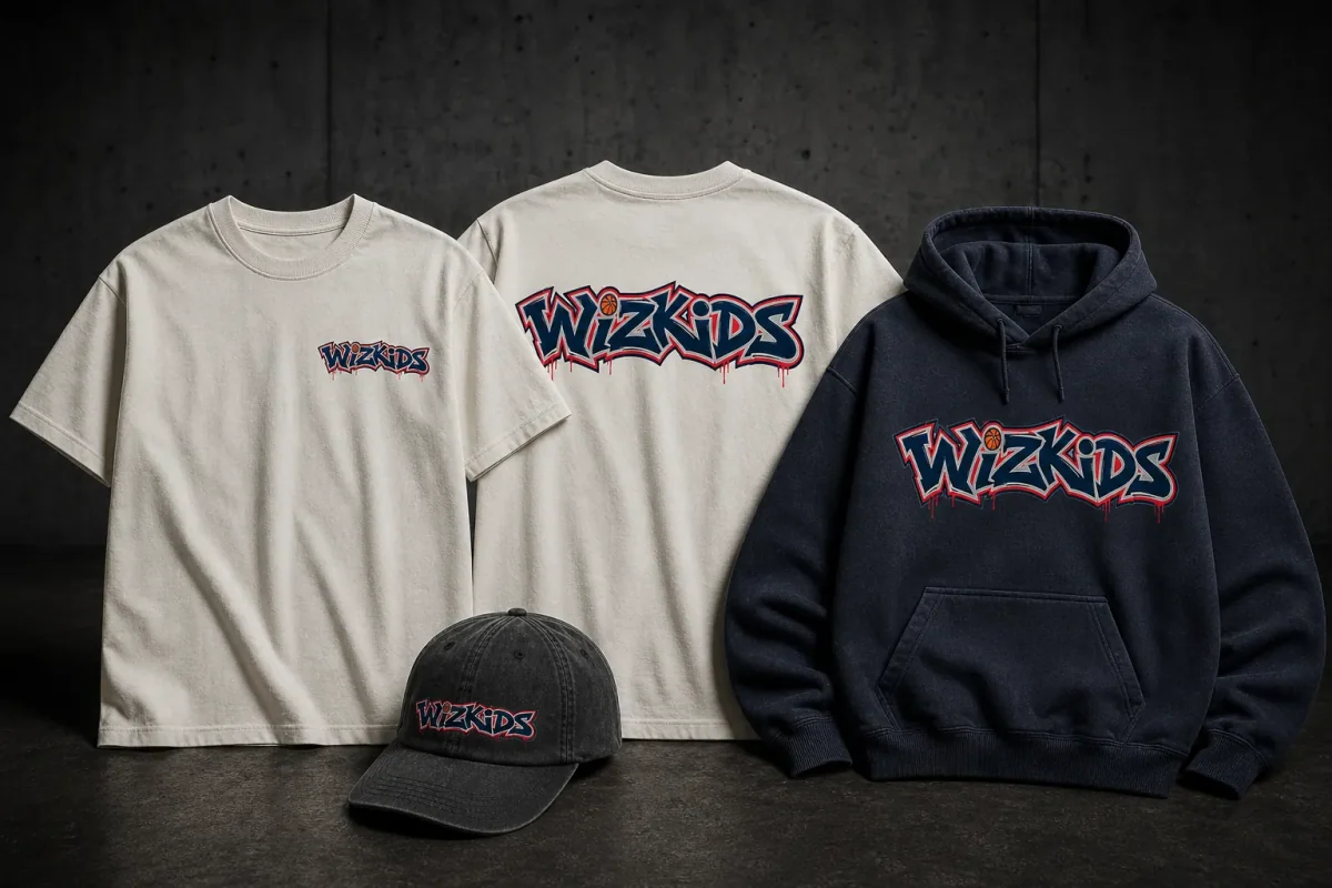 Graffiti A ivory tee, midnight hoodie and dad hat concept family