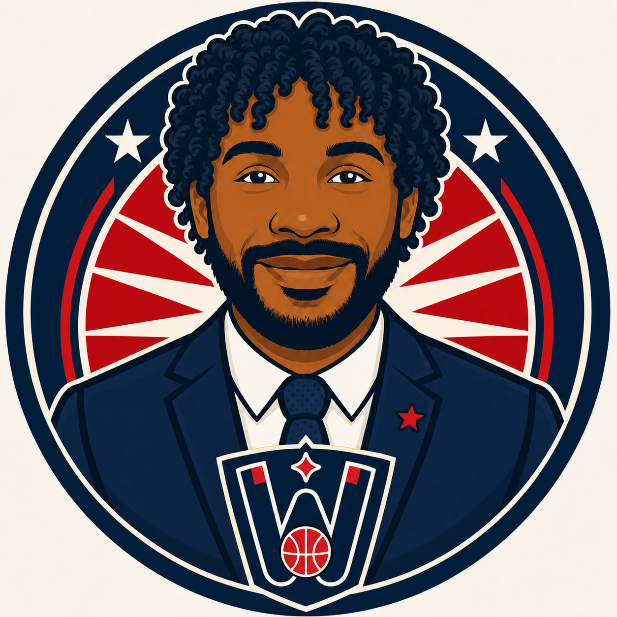Cartoon portrait of Frederico, host of Washington WizKids